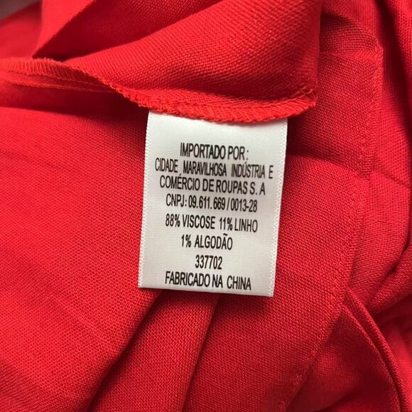 NWOT Farm Rio Stretch Linen Blend Cami Maxi Dress Size M Classic RED - Picture 16 of 16